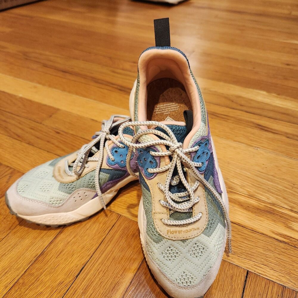 Flower Mountain Kotetsu Sneakers Multicolor Grn Anthropologie Free People Sz 7.5 - Picture 2 of 13